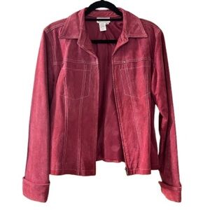 Coldwater Creek leather jacket red size M
